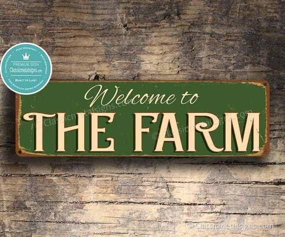 Targa In Metallo Vintage Welcome To Our Farm 20x30 Cm, Donna Con Mucche, Decorazione Parete Per Casa Country, Bar E Ristoranti