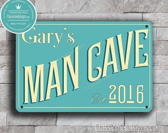 Man Cave Sign: Classic Retro Look - Personalized Text