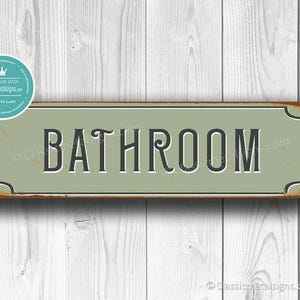 Vintage Bathroom Sign: Retro Style Wall or Door Decor