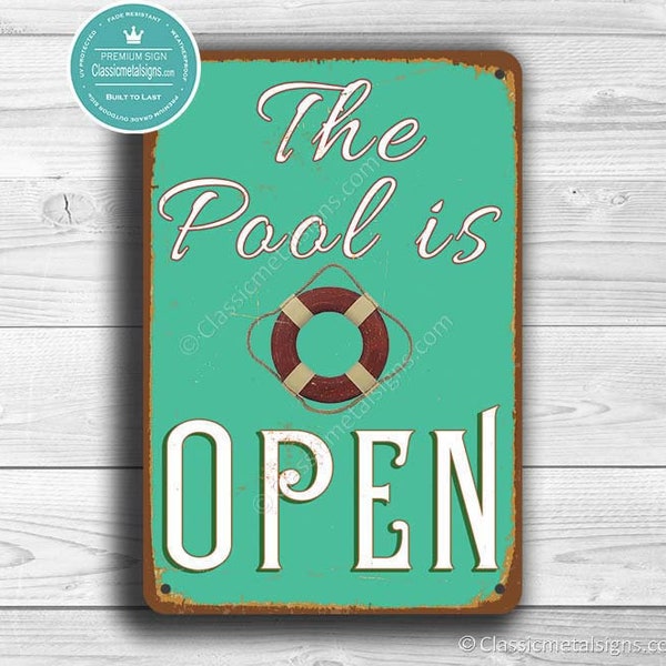 POOL SIGN, Pool Signs, Pool, Swimming Pool, Swimming Pool Signs, Pool is Open, Pool Decor, Swimming Pool Decor, Swimming Pool Art, Pool Sign