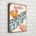 Custom Chicken Coop Sign: Vintage Style Plaque Personalized Text, Weatherproof Aluminum Composite Farm Signs