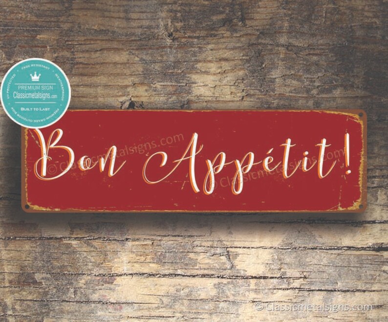 BON APPETIT SIGN Bon Appetit Signs Vintage Style Bon Appetit Etsy