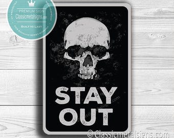 Danger Sign: Warning Toxic Skull and Crossbones Teenagers Room Door Sign