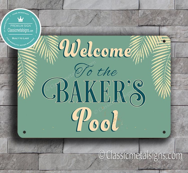 CUSTOM POOL SIGN Customizable Pool Signs Classic Style Pool Etsy