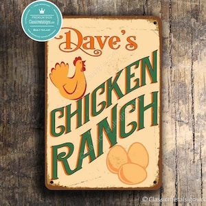 Personalized Chicken Coop Sign: Vintage Style Rustic Ranch Decor