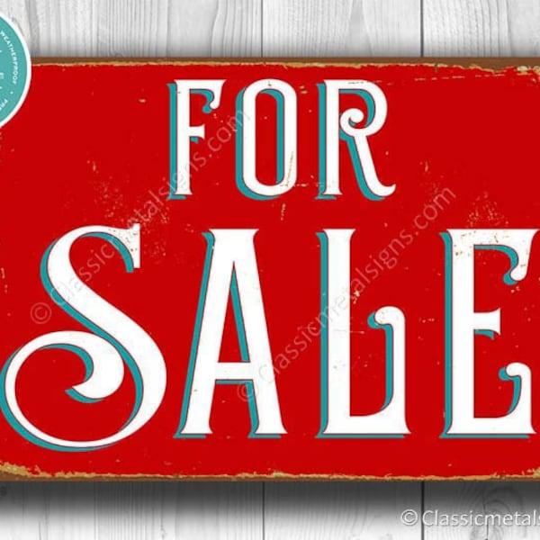 FOR SALE SIGN, Sale Signs, For Sale, Vintage Style For Sale Signs, Red For Sale Sign, Garage Sale, Sale, Yard Sale, For Sale by Owner Sign