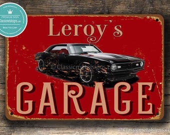 Personalized Chevy Camaro Garage Sign: Vintage Wall Décor for Car Enthusiasts
