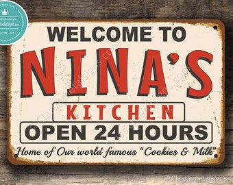 CUSTOM WELCOME to KITCHEN sign, Personalized Kitchen Sign, Vintage style Kitchen Sign, Customizable Kitchen sign, Kitchen Decor, Kitchen Art