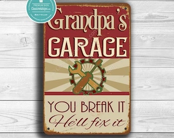 Grandpa's Garage Sign: Classic Vintage Style (Ready to Hang)