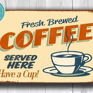 Rustic Vintage Coffee Sign - Fresh Brewed, Ready to Hang