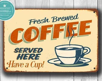 Rustic Vintage Coffee Sign - Fresh Brewed, Ready to Hang