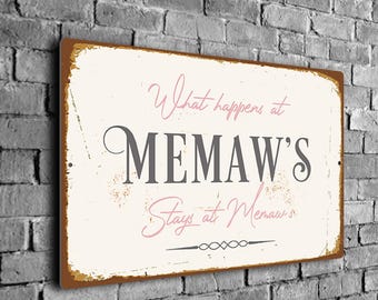 Memaw's House Metal Sign, Rustic Kitchen Decor