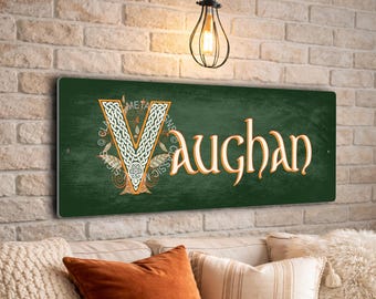 Personalized Celtic Family Name Sign, Custom Irish Surname Plaque, Intricate Knotwork Initial, Ireland Gift
