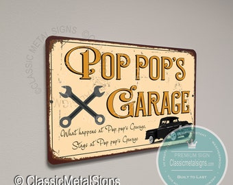 Gift for Pop pop, Pop pop's Garage Sign, Gift for Pop pop Sign, Pop pop's sign Gift, Pop pop's Garage, Pop pop Gifts, Gifts for Pop pop