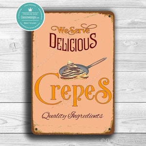 CREPES SIGN, Crepes Signs, Restaurant Sign, Cafe Sign, Diner Sign, Vintage style Crepes Sign, Restaurant Decor, Restaurant Wall Art, Signs