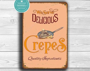 CREPES SIGN, Crepes Signs, Restaurant Sign, Cafe Sign, Diner Sign, Vintage style Crepes Sign, Restaurant Decor, Restaurant Wall Art, Signs