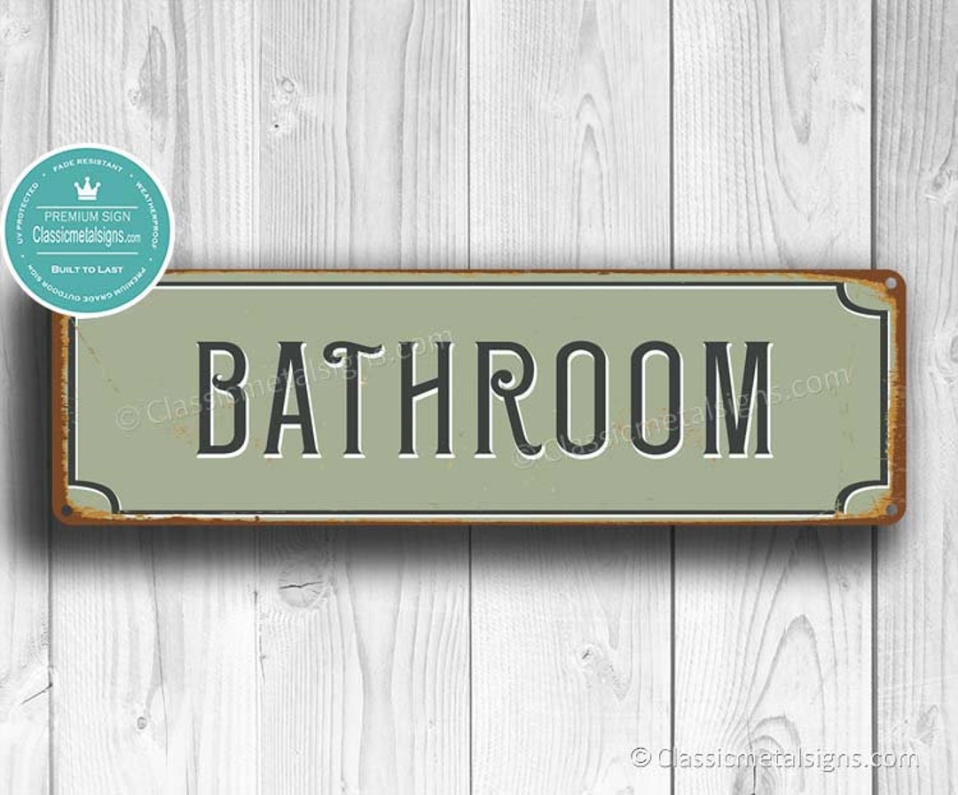 BATHROOM SIGN, Bathroom Signs, Vintage Style Bathroom Sign, Bathroom