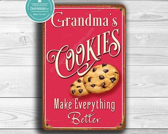 GRANDMAS COOKIES SIGN, Vintage style Grandmas Cookies Sign, Customizable, Personalized Cookies sign, Grandmas Cookies Make Everything Better