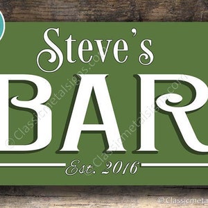 CUSTOM BAR SIGN, Customizable Bar Sign, Classic style customizable Bar Sign, Pub Sign, Home Bar Sign, Home Bar Decor, Home Wet Bar Signs image 2