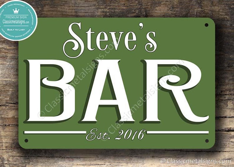 CUSTOM BAR SIGN, Customizable Bar Sign, Classic style customizable Bar Sign, Pub Sign, Home Bar Sign, Home Bar Decor, Home Wet Bar Signs image 2