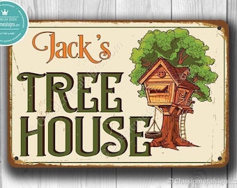 Custom Tree House Sign: Vintage Style Personalized Outdoor Decor