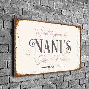 Nani&#39;s House Sign, Vintage Style Nani&#39;s Signs, Nani&#39;s Decor, Mother&#39;s Day Gift, Nani&#39;s Place Décor, CMSWHA13022317