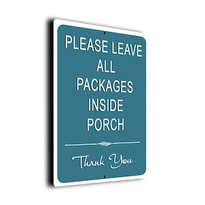 Placa de entrega "Deixe as encomendas na varanda": Aviso de entrega à prova de intempéries