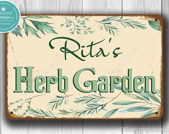 CUSTOM HERB GARDEN Sign, Personalized Herb Garden Sign, Vintage style Herb Garden Sign, Customizable Herb Garden sign, Custom Outdoor Sign