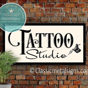 Tattoo Studio Sign: Personalized Indoor Outdoor Wall Décor for Shops and Studios image 1