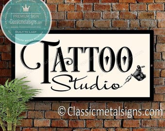Tattoo Studio Sign: Personalized Indoor Outdoor Wall Décor for Shops and Studios