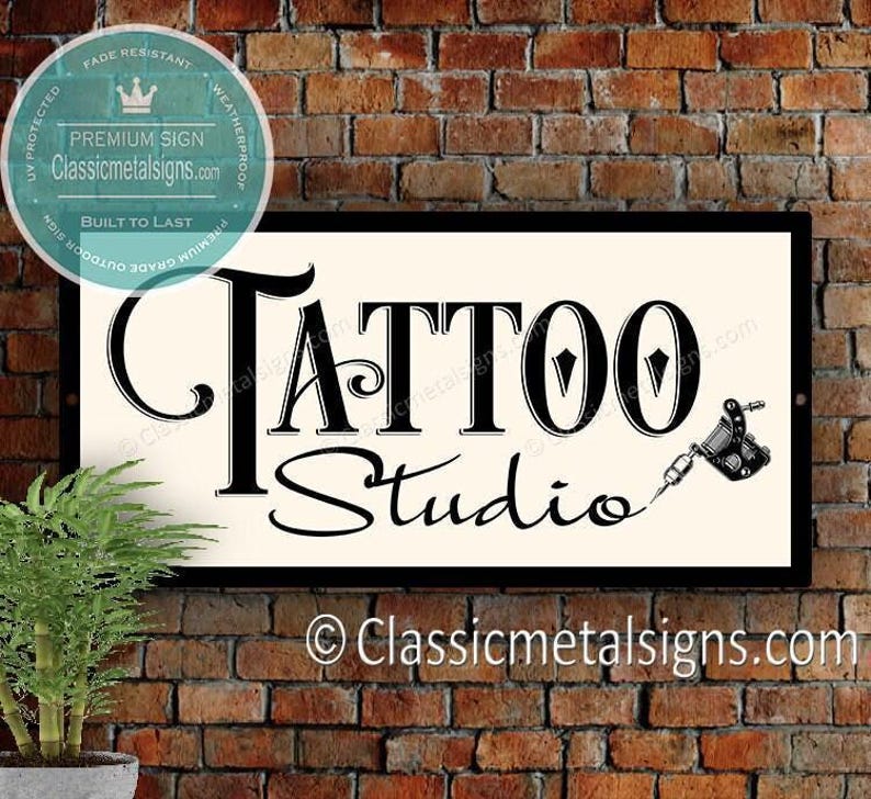Tattoo Studio Sign: Personalized Indoor Outdoor Wall Décor for Shops and Studios image 1