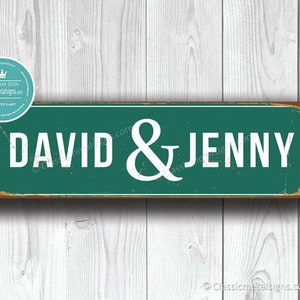 Custom COUPLE STREET SIGN, Personalized Couple Sign, Vintage style Street Sign, Cusomizable sign, Custom Outdoor Sign, Street sign decor