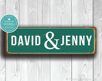 Custom COUPLE STREET SIGN, Personalized Couple Sign, Vintage style Street Sign, Cusomizable sign, Custom Outdoor Sign, Street sign decor