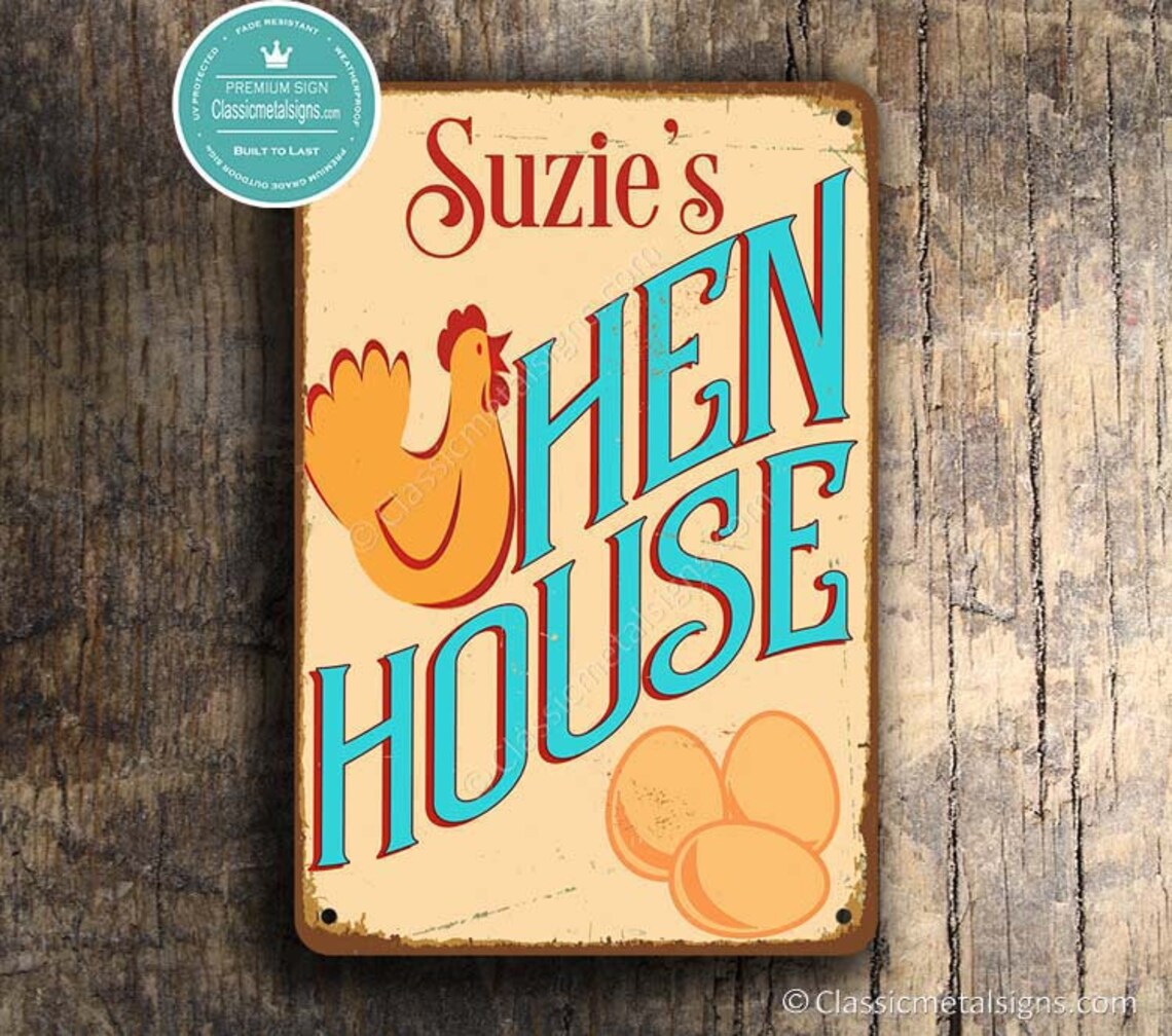 CUSTOM HEN HOUSE Sign Personalized Hen House Sign Vintage Etsy UK