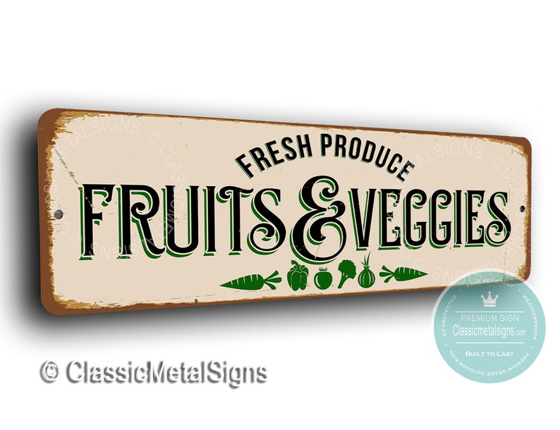 Fruits and Veggies Sign Fruits and Veggies Signs Garden Etsy