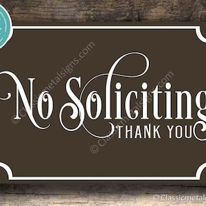 Rustic No Soliciting Sign: Weatherproof Porch Decor