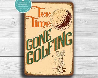 Gone Golfing Sign: Vintage Style Decor for Golf Enthusiasts