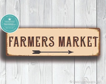 Farmers Market Sign: Rustic Vintage Design (Two Sizes Available)
