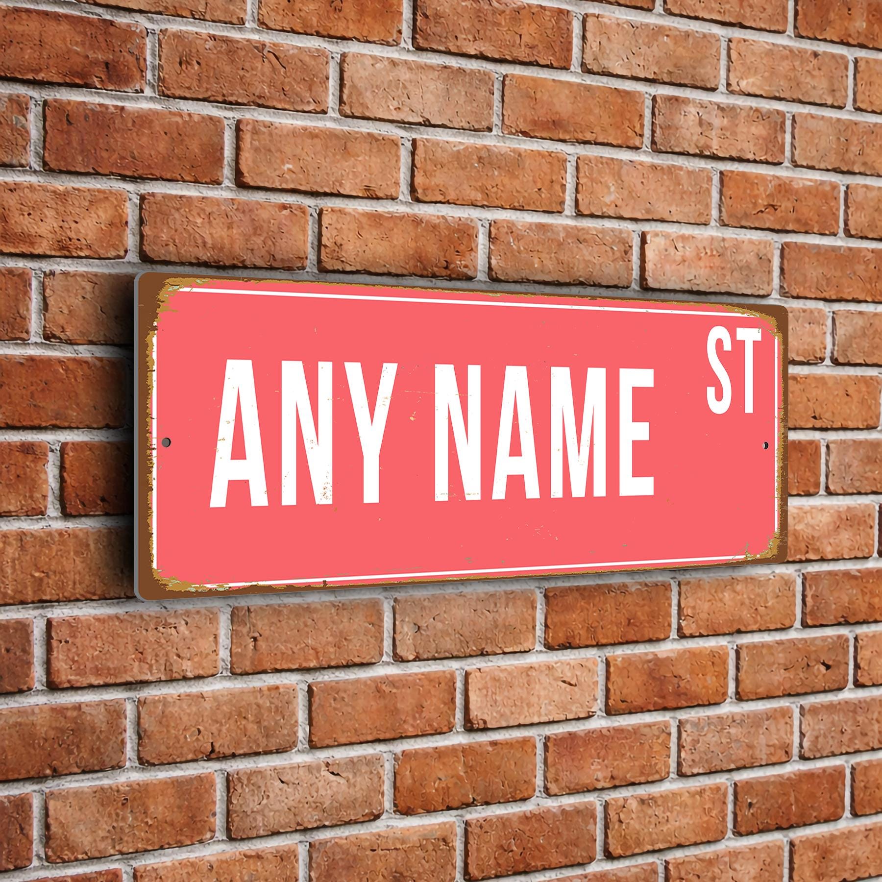 Custom Vintage Street Sign, Personalized Name Plaque, Indoor