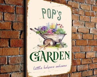 Pops Gartenschild, personalisiertes Geschenk für Opa zur Gartendekoration