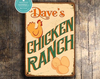 CUSTOM CHICKEN RANCH Sign, Personalized Chicken Ranch Sign, Vintage style Chicken Ranch Sign, Customizable Signs, Custom Outdoor Sign