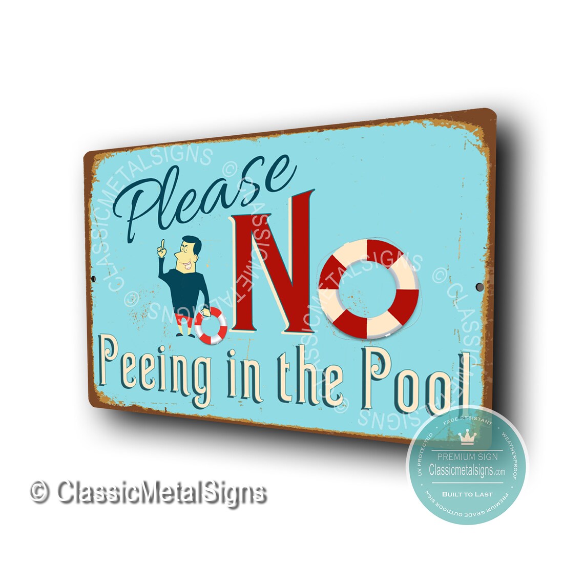 POOL SIGNS No Peeing in the Pool Sign Pool Party Decor Etsy