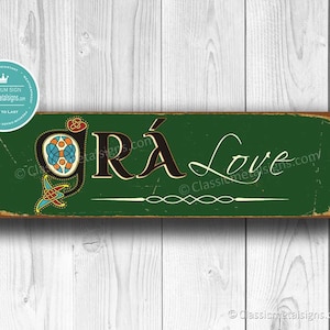 Grá Love Sign: Irish Wedding Decor, Gift from Ireland