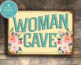 WOMAN CAVE SIGN,  Woman Cave Signs, Woman Cave Decor, Vintage Style Woman Cave Sign, Elegant Durable Signs, She Shed Signs, Woman Cave