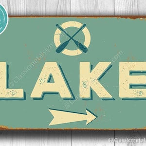 CUSTOM LAKE SIGN, Vintage style Lake Sign, Lake Arrow Sign, Lake House Decor, Lake House Gift, Lake House Sign, Lake Decor, Lake Sign, Lake