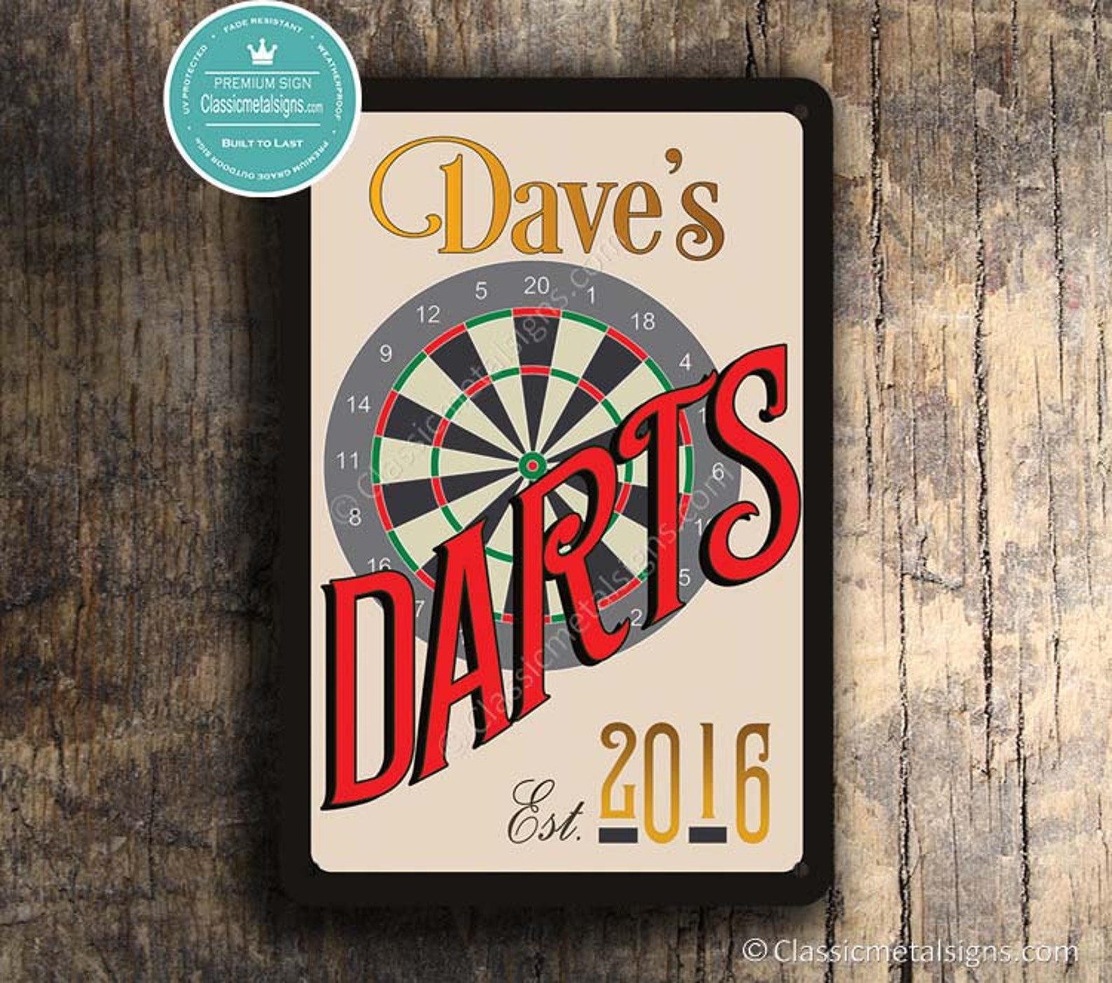 DARTS SIGN Customizable Darts Room Vintage Style Game Room Etsy UK