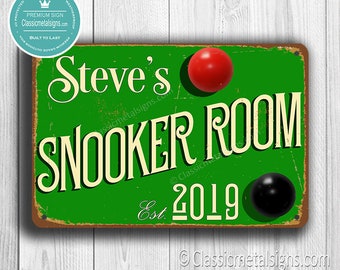 CUSTOM SNOOKER ROOM Sign, Customizable Snooker Signs, Vintage style Snooker Sign, Personalized Snooker sign, Gift for Him, Snooker Room