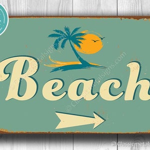 CUSTOM BEACH SIGN, Vintage style Beach Sign, Beach Arrow Sign, Beach House Decor, Beach House Gift, Beach House Sign, Outdoor Beach Sign