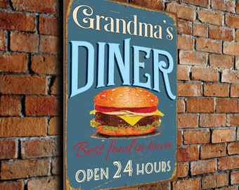 Grandma's Diner Sign, GIFT FOR GRANDMA, Grandmother, Custom Signs, Diner Sign, Grandma Gift, Gift Grandma, Diner  Decor, Grandma's Diner