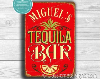 Personalized Tequila Bar Sign, Custom Home Bar Gift